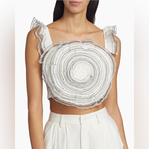 NWT Elliatt $240 Swirling Rosette Crop Top Size L - Picture 6 of 11